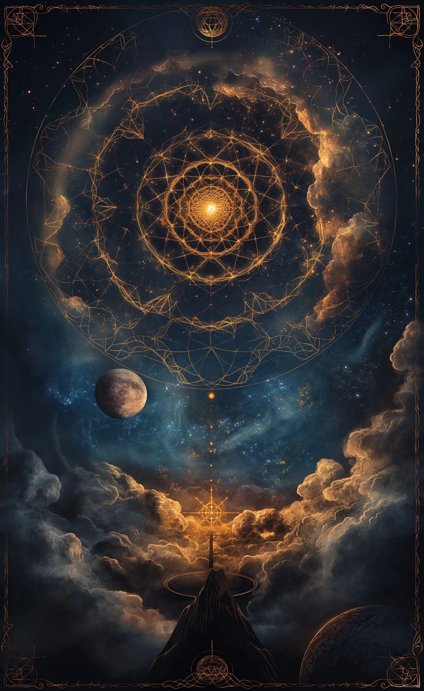 Diseño fractal cósmico astrológico