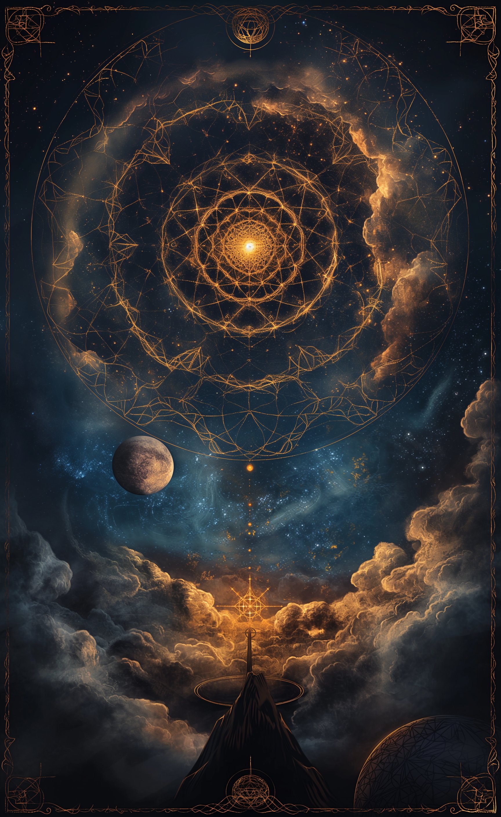 Diseño fractal cósmico astrológico